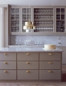 grey and gold kitchen